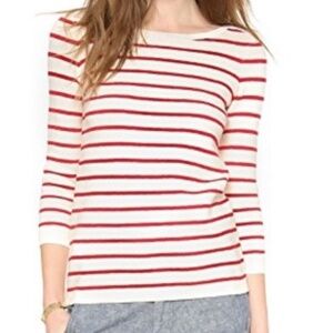 Madewell Seaside Red Stripe Side Zip Sweater, Size Small